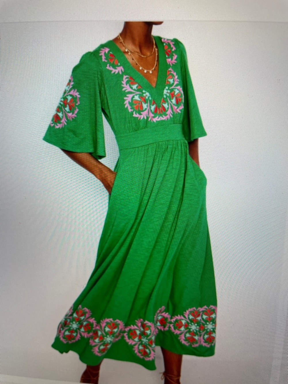 Boden Maya embroidered kimono dress sz 10